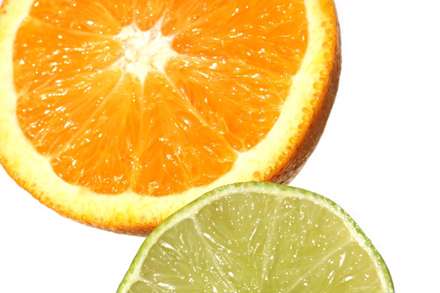 برش دروني ليمو و پرتقال