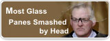 Most Glass Panes Smashed by Head