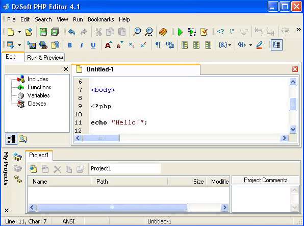 DzSoft PHP Editor v4.1.0.9