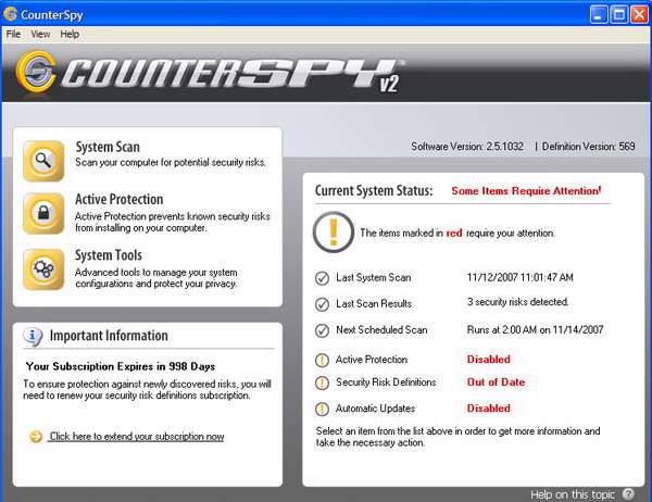 CounterSpy 2.5.1032