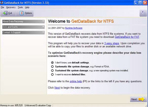 GetDataBack for NTFS v3.32