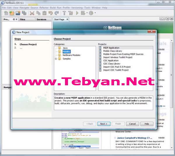 NetBeans IDE and Mobility Pack 6.1