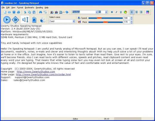 Speaking Notepad 2008