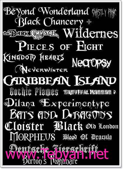 Black - Gothic- Doom- Metal Fonts