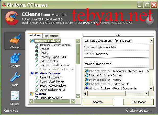 CCleaner v2.32.1165