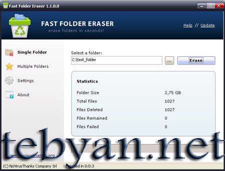 Fast Folder Eraser 1.1.0