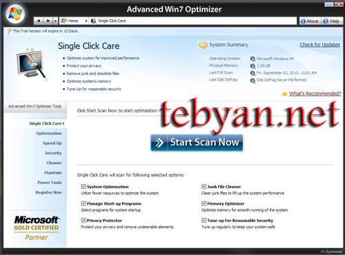 Systweak Advanced Win7 Optimizer v3.5