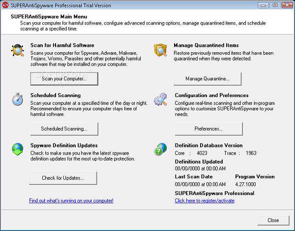 Super Antispyware pro 4.43.0.1000