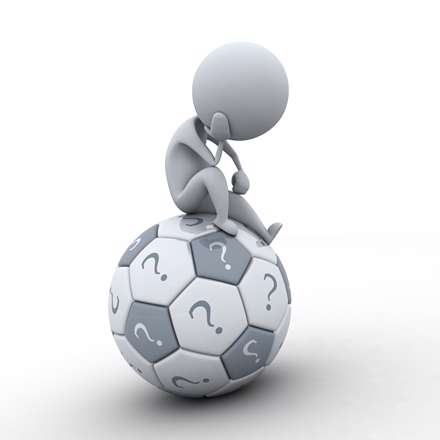 آدمک،  نمادين،  توپ فوتبال،  علامت سوال،  فکر