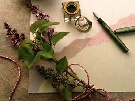 تصویر، IMAGE، شاخه، گل، قلم، دوات