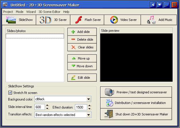 2D and 3D Screensaver Maker 3.63