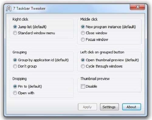 Seven Taskbar Tweaker 2.1.6 مدیریت تسک بار ویندوز 