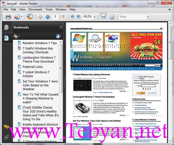 Seven PDF WebSite Converter