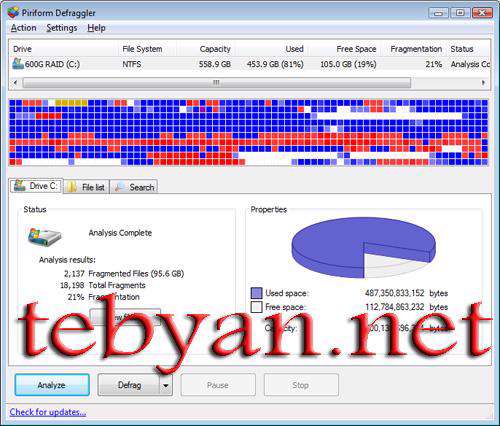 Defraggler 2.07 بهینه کننده هارد دیسک