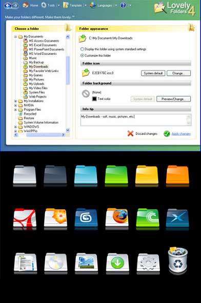 تغییر آیکون و زمینه پوشه های ویندوز با Lovely Folders v4.2.0.848