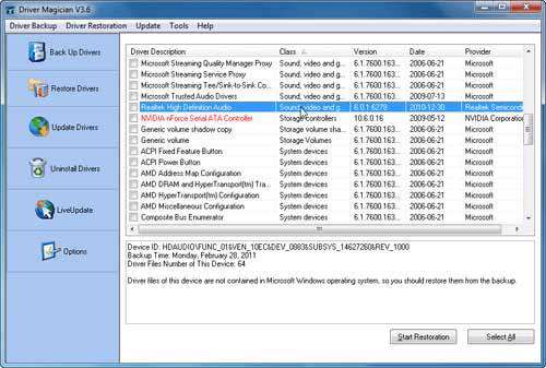 پشتیبان گیری از درایورهای سخت افزاری با Driver Magician 3.6