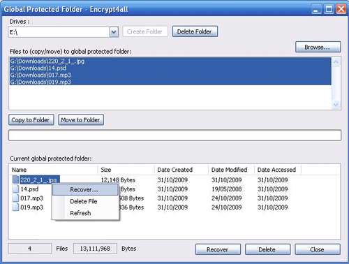رمزگذاری و مخفی کردن فایل ها و پوشه ها با Encrypt4all Software Encrypt4all v2.3