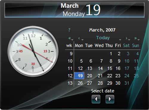 تقویم و ساعت زمینه ویندوز (گدجت) Date v6