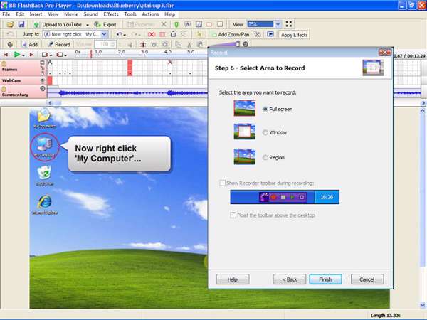 فیلمبرداری از محیط ویندوز توسط BB FlashBack Pro v3.2.2.2096