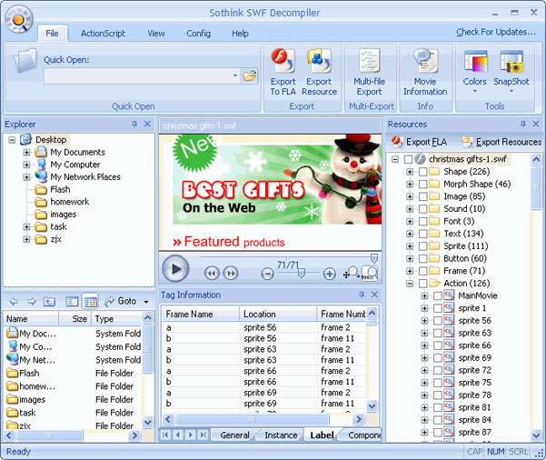 استخراج فایل ها از فایل فلش SWF با Sothink SWF Decompiler 7.0 Build 4395