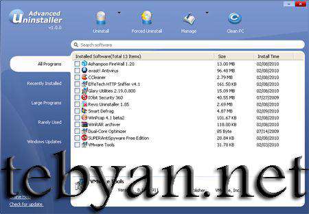 حذف سریع نرم افزار ها با  IObit Uninstaller 2.1 