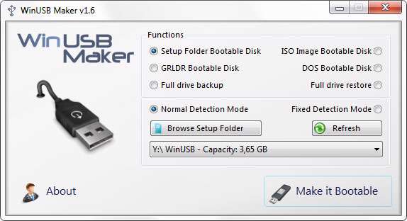 ساخت فلش دیسک راه انداز یا بوت کننده با  WinUSB Maker v1.6 