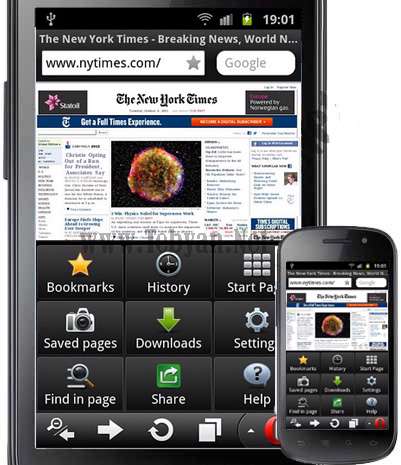 نرم افزار موبایل مرورگر اپرا Opera Mobile Web Browser 11.5.4