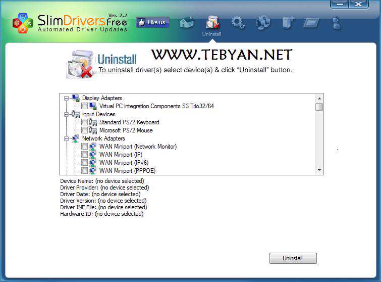 بروزرسانی درایورها، SlimDrivers 2.2.17993 Build 6096
