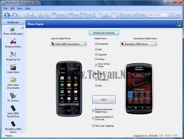 مدیریت و کنترل تلفن همراه از طریق کامپیوتر با MOBILedit 6.0.2.1506