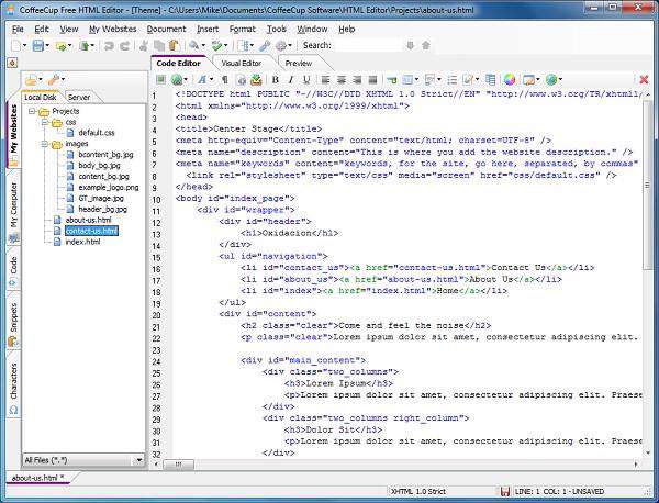  طراحی وب سایت با  CoffeeCup Free HTML Editor v9.7 Build 409 