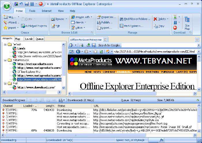 دانلود کامل یک سایت، Offline Explorer Enterprise 6.1.3718 SR1