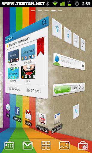 متحول كردن صفحه گوشی اندروید، GO Launcher EX 2.80 Final