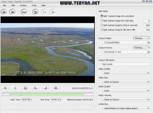 برش فایلهای ویدئویی، Aone Ultra Video Splitter 6.3.0309