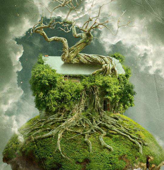 خلق یک خانه درختی شناور در فتوشاپ