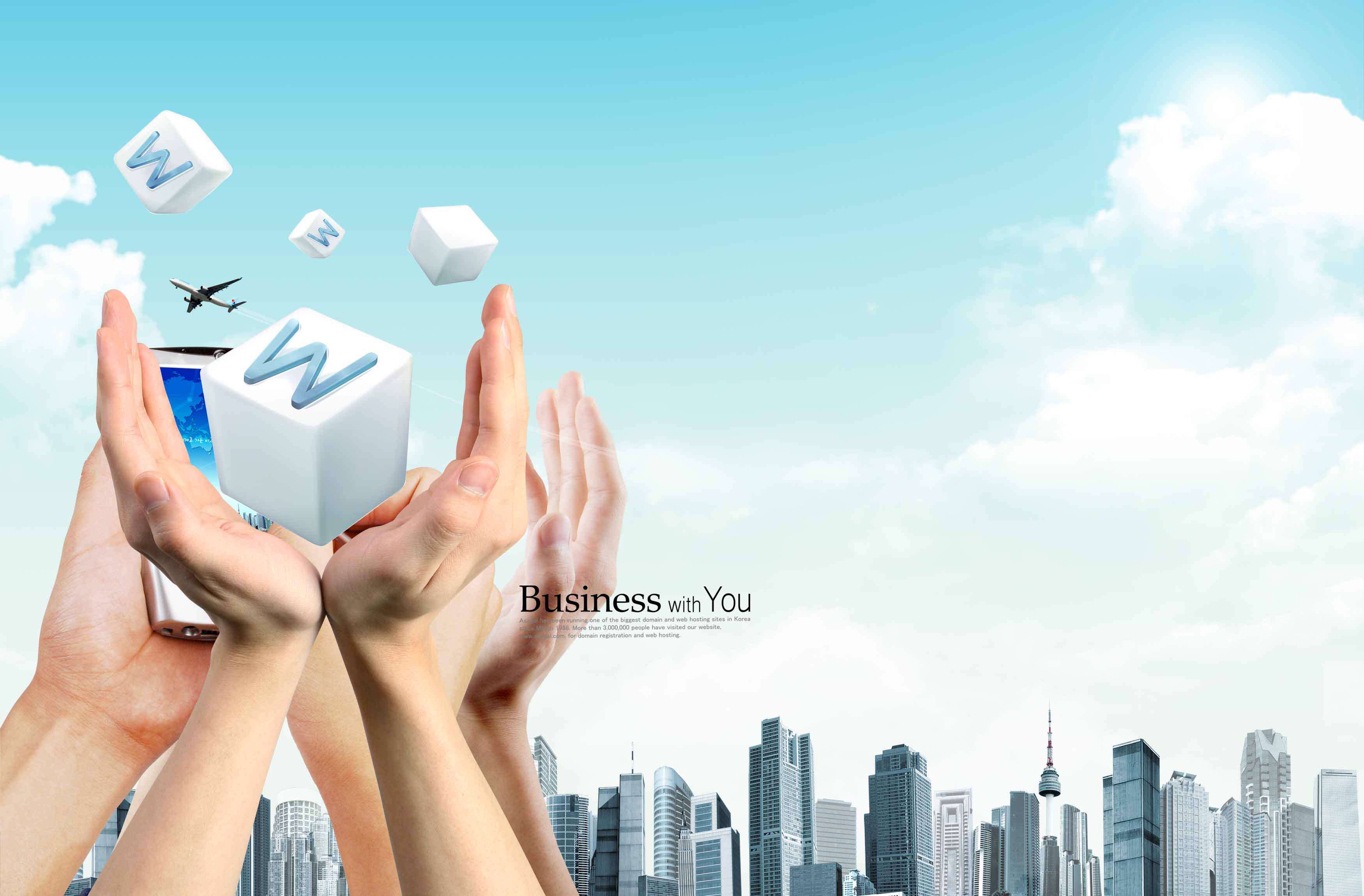 تصاویر لایه باز تبلیغاتی مشارکت در تجارت