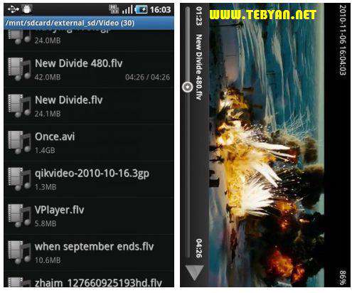 ویدیو پلیر قدرتمند نسخه اندروید، Vplayer 1.4.0