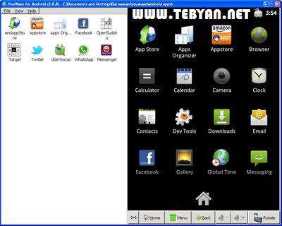اجرای برنامه های اندروید در رایانه، YouWave for Android 2.2.3