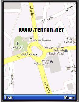 نقشه راهنمای شهر یزد نسخه جاوا