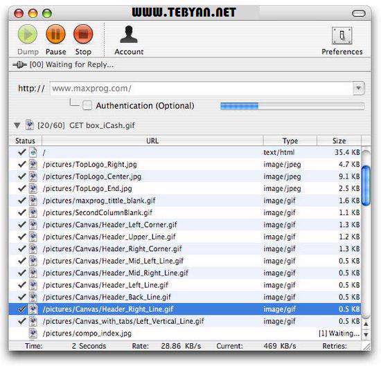 دانلود و ذخیره سایت، Maxprog Web Dumper 3.3.3
