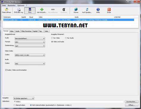 تبدیل فایل های صوتی و تصویری به یکدیگر، XMedia Recode 3.1.0.9