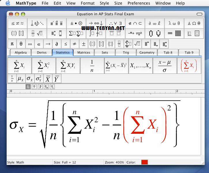 فرمول نویسی، MathType 6.8