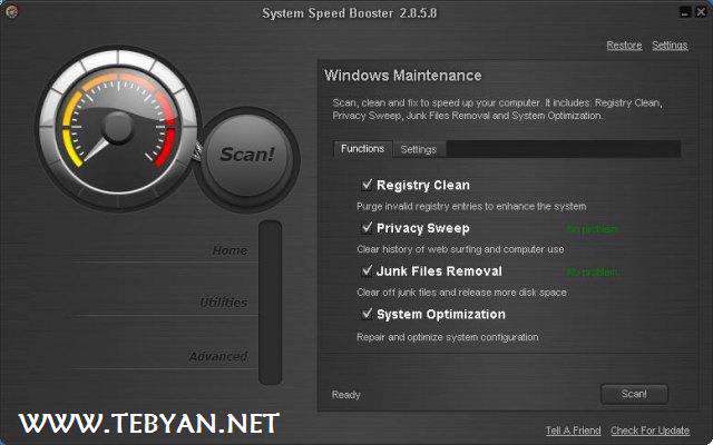 بهینه کننده رایانه + پرتابل، System Speed Booster 2.9.4.2