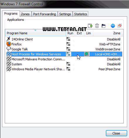 کنترل فایروال ویندوز سون، Windows 7 Firewall Control 5.0.0.15