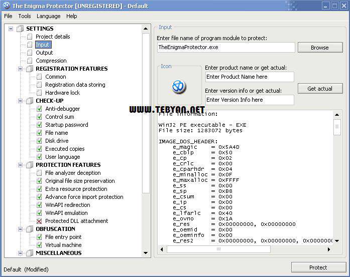 قفل گذاری و ایجاد محدودیت بر روی نرم افزارها، The Enigma Protector 3.70