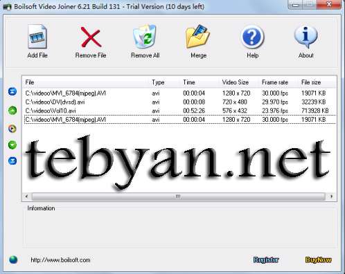 چسباندن فایل های ویدیویی به یکدیگر، Boilsoft Video Joiner 6.57.5