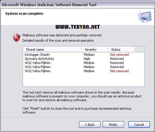 حذف بدافزارهای ویندوز، Microsoft Malicious Software Removal Tool 4.11