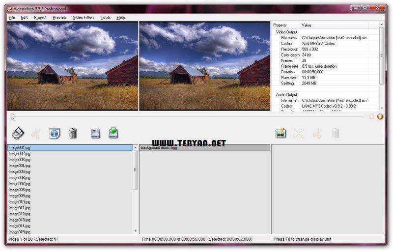 تبدیل تصاویر به فایل ویدیویی، VideoMach 5.9.4