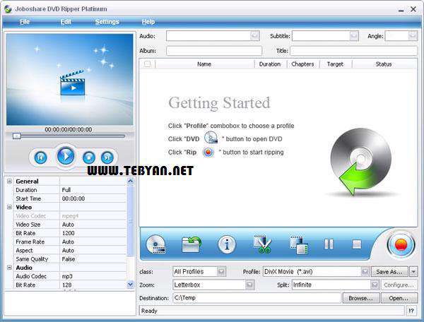 تبدیل DVD به سایر فرمت ها، Joboshare DVD Ripper Platinum 3.3.9.0629