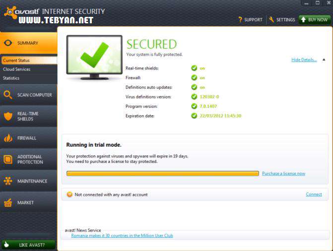 بسته امنیتی اوست، Avast! Internet Security 7.0.1451 Final