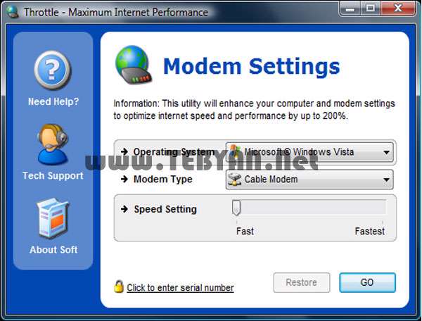 بهینه سازی مودم و افزایش سرعت اینترنت، PGWARE Throttle 6.7.16.2012